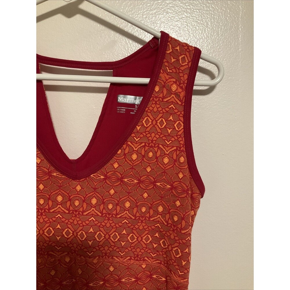 Marmot Women’s S Orange Red Sleeveless Jersey Dress - Picture 2 of 8